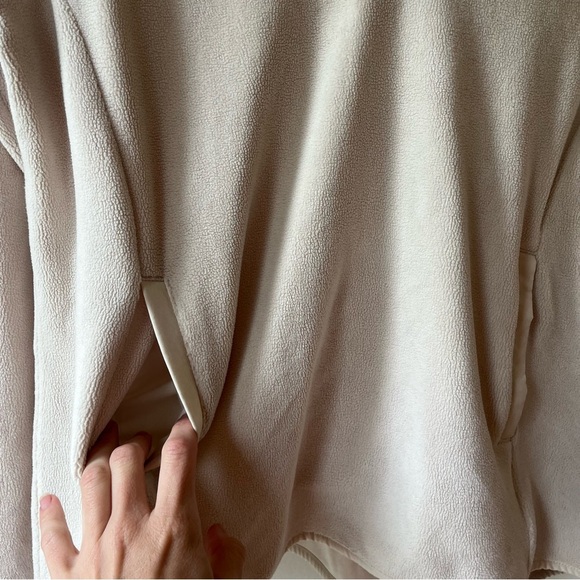 32 Degrees HEAT Beige Fleece Pullover Sweater L Sherpa Snap Collar Cozy Warm - Picture 5 of 11